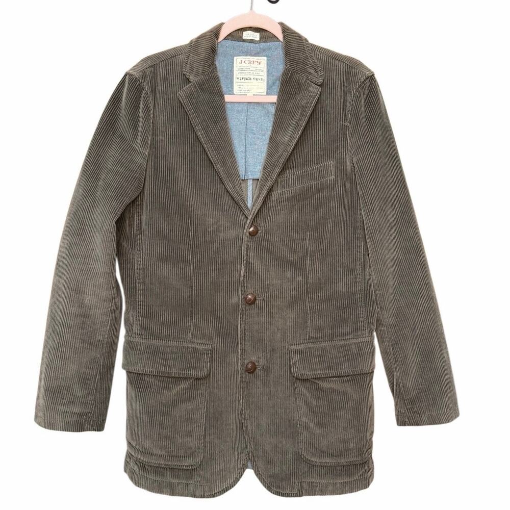J. Crew Vintage Cord Corduroy Cotton Elbow Patch Suit Jacket Blazer‎ Men's Small